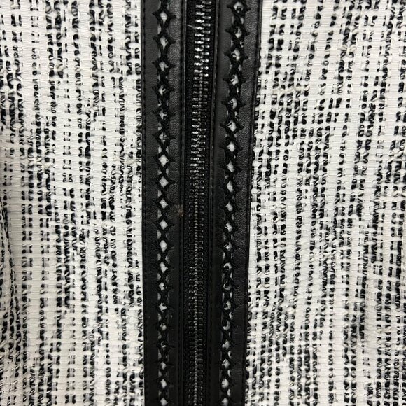 Karl Lagerfeld Tweed Zip Front Jacket, Size Small - Picture 3 of 4